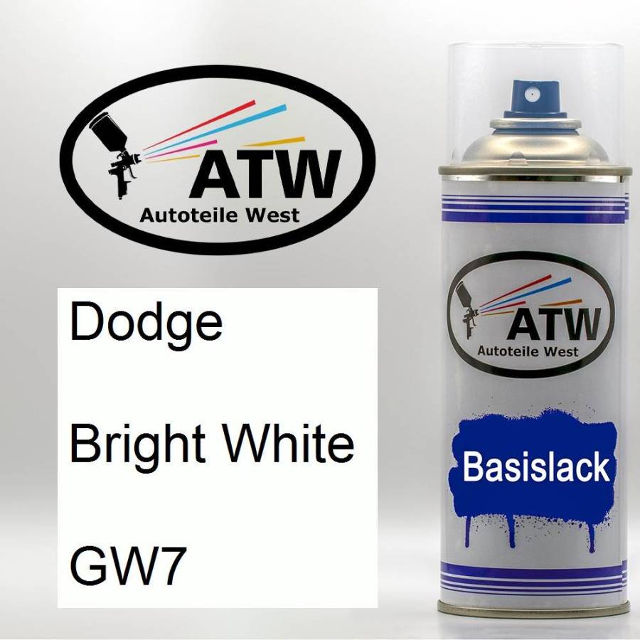 Dodge, Bright White, GW7: 400ml Sprühdose, von ATW Autoteile West.